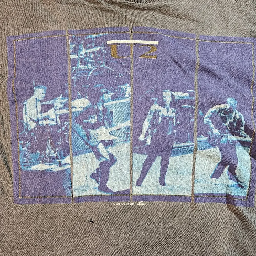 Vintage 1987 U2 Joshua Tree Tour Shirt Youth XL Mens Small Distressed Fade
